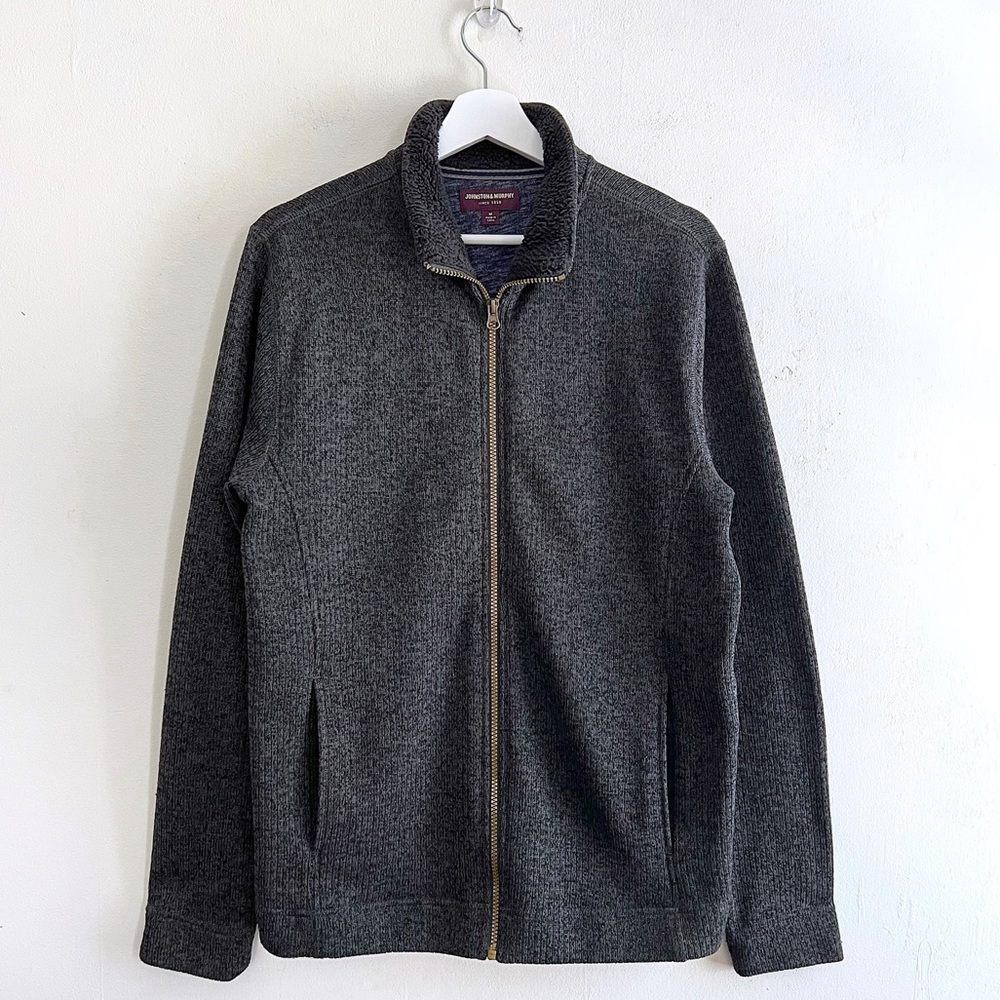 Johnston & Murphy Full Zip Marled Rib Jacket